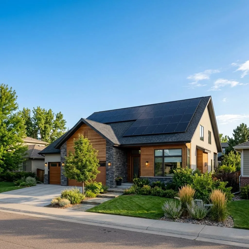 Premium modern home with solar panels